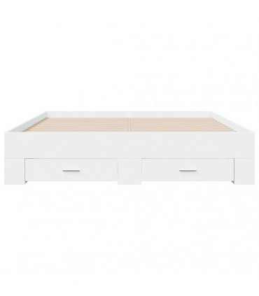 vidaXL Bed Frame with Drawers without Mattress White 160x200 cm