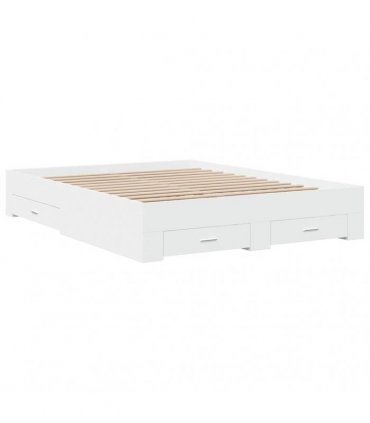 vidaXL Bed Frame with Drawers without Mattress White 160x200 cm