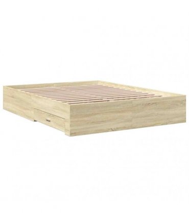 vidaXL Bed Frame with Drawers without Mattress Sonoma Oak 160x200 cm