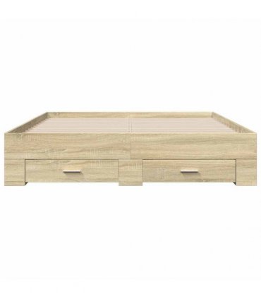 vidaXL Bed Frame with Drawers without Mattress Sonoma Oak 160x200 cm