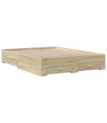 vidaXL Bed Frame with Drawers without Mattress Sonoma Oak 160x200 cm