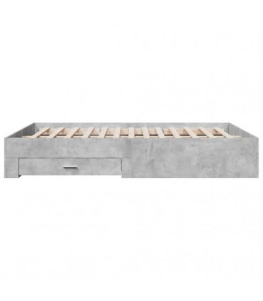 vidaXL Bed Frame with Drawers without Mattress Concrete Grey 160x200cm