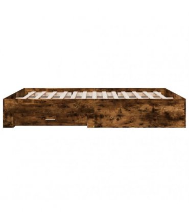 vidaXL Bed Frame with Drawers without Mattress Smoked Oak 160x200 cm