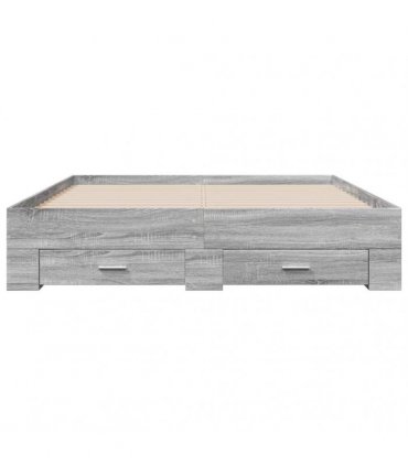vidaXL Bed Frame with Drawers without Mattress Grey Sonoma 160x200 cm