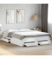 vidaXL Bed Frame with Drawers without Mattress White 150x200 cm