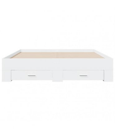 vidaXL Bed Frame with Drawers without Mattress White 150x200 cm