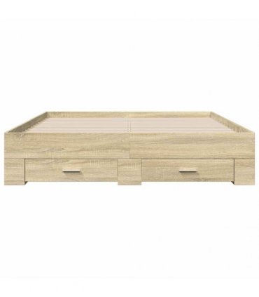 vidaXL Bed Frame with Drawers without Mattress Sonoma Oak 150x200 cm