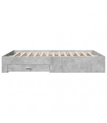 vidaXL Bed Frame with Drawers without Mattress Concrete Grey 150x200cm