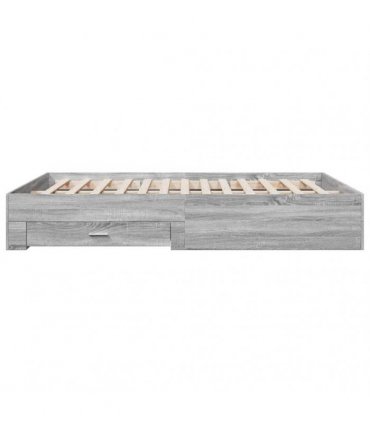 vidaXL Bed Frame with Drawers without Mattress Grey Sonoma 150x200 cm