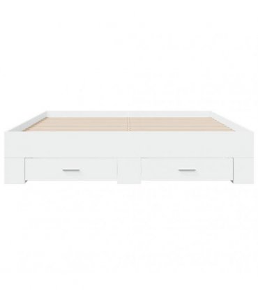vidaXL Bed Frame with Drawers without Mattress White 140x200 cm