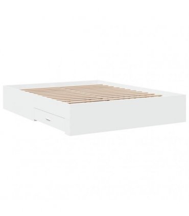 vidaXL Bed Frame with Drawers without Mattress White 140x200 cm