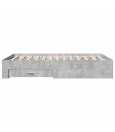 vidaXL Bed Frame with Drawers without Mattress Concrete Grey 120x200cm