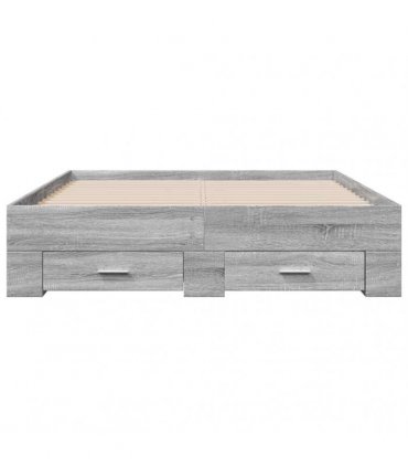 vidaXL Bed Frame with Drawers without Mattress Grey Sonoma 120x200 cm
