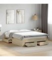vidaXL Bed Frame with Drawers without Mattress Sonoma Oak 140x190 cm
