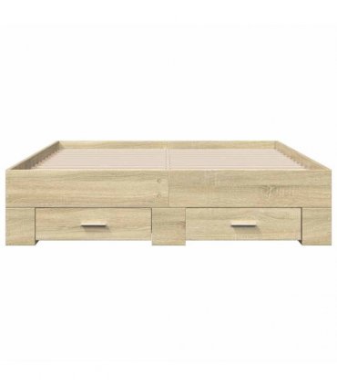 vidaXL Bed Frame with Drawers without Mattress Sonoma Oak 140x190 cm