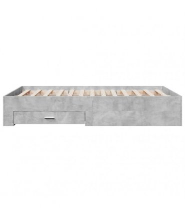 vidaXL Bed Frame with Drawers without Mattress Concrete Grey 140x190cm