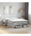 vidaXL Bed Frame with Drawers without Mattress Grey Sonoma 140x190 cm