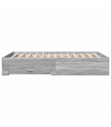 vidaXL Bed Frame with Drawers without Mattress Grey Sonoma 140x190 cm