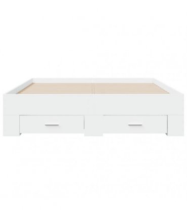 vidaXL Bed Frame with Drawers without Mattress White 135x190 cm