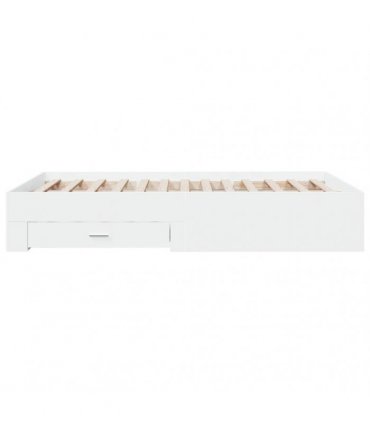 vidaXL Bed Frame with Drawers without Mattress White 135x190 cm