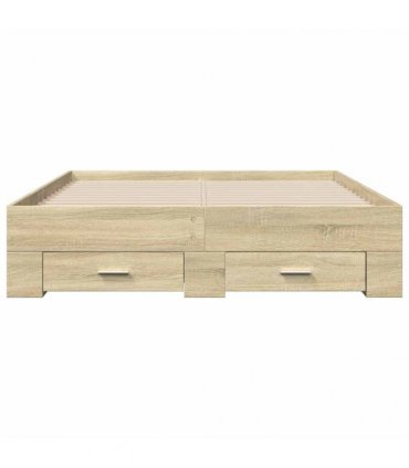 vidaXL Bed Frame with Drawers without Mattress Sonoma Oak 135x190 cm