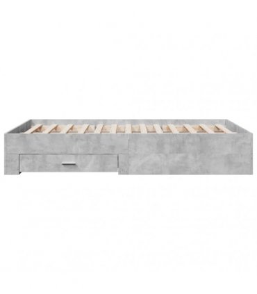 vidaXL Bed Frame with Drawers without Mattress Concrete Grey 135x190cm