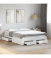 vidaXL Bed Frame with Drawers without Mattress White 120x190 cm