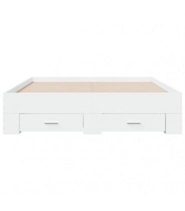 vidaXL Bed Frame with Drawers without Mattress White 120x190 cm
