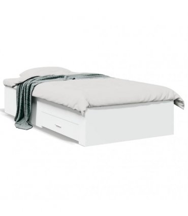 vidaXL Bed Frame with Drawers without Mattress White 100x200 cm