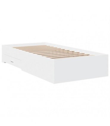 vidaXL Bed Frame with Drawers without Mattress White 100x200 cm