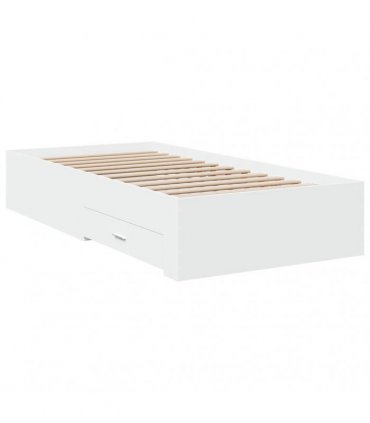 vidaXL Bed Frame with Drawers without Mattress White 100x200 cm
