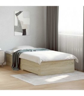 vidaXL Bed Frame with Drawers without Mattress Sonoma Oak 100x200 cm