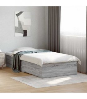 vidaXL Bed Frame with Drawers without Mattress Grey Sonoma 100x200 cm