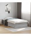 vidaXL Bed Frame with Drawers without Mattress Grey Sonoma 100x200 cm
