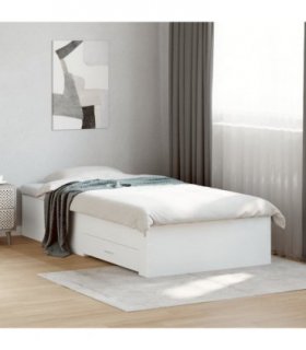 vidaXL Bed Frame with Drawers without Mattress White 90x200 cm