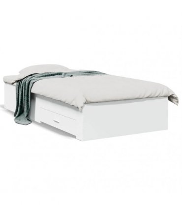 vidaXL Bed Frame with Drawers without Mattress White 90x200 cm