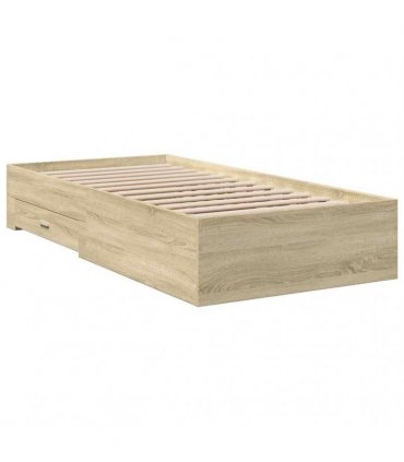 vidaXL Bed Frame with Drawers without Mattress Sonoma Oak 90x200 cm