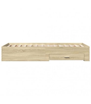 vidaXL Bed Frame with Drawers without Mattress Sonoma Oak 90x200 cm