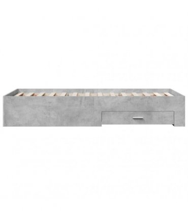 vidaXL Bed Frame with Drawers without Mattress Concrete Grey 90x200 cm
