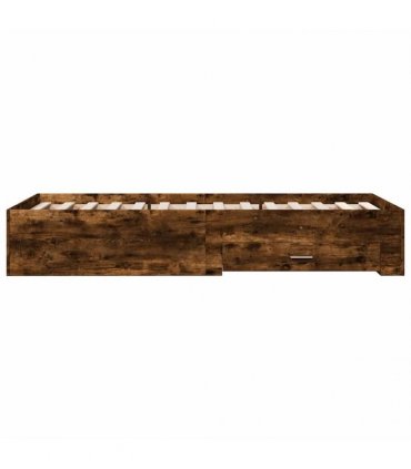 vidaXL Bed Frame with Drawers without Mattress Smoked Oak 90x200 cm