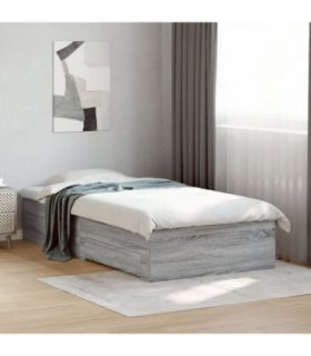 vidaXL Bed Frame with Drawers without Mattress Grey Sonoma 90x200 cm