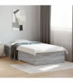 vidaXL Bed Frame with Drawers without Mattress Grey Sonoma 90x200 cm