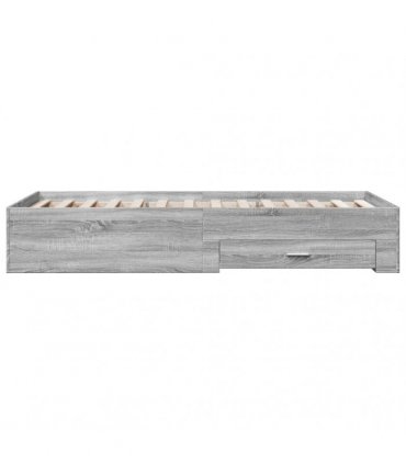 vidaXL Bed Frame with Drawers without Mattress Grey Sonoma 90x200 cm