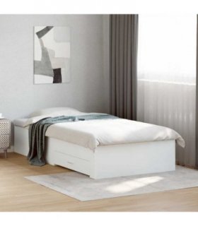 vidaXL Bed Frame with Drawers without Mattress White 90x190 cm