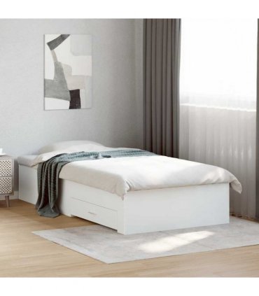vidaXL Bed Frame with Drawers without Mattress White 90x190 cm