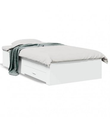 vidaXL Bed Frame with Drawers without Mattress White 90x190 cm