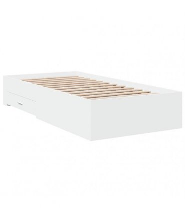 vidaXL Bed Frame with Drawers without Mattress White 90x190 cm