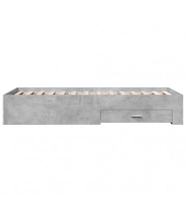 vidaXL Bed Frame with Drawers without Mattress Concrete Grey 90x190 cm