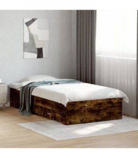 vidaXL Bed Frame with Drawers without Mattress Smoked Oak 90x190 cm