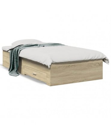 vidaXL Bed Frame with Drawers without Mattress Sonoma Oak 75x190 cm